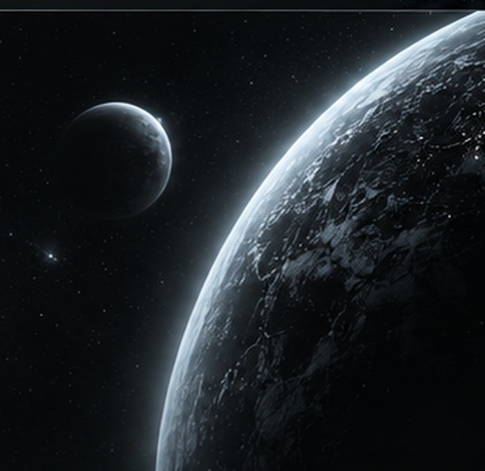 The limb of a planet against black space.